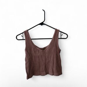 Stylish Dark Pink Tan Crop Top